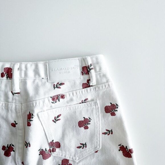 glamorous //  white ditsy denim skirt // mini // size 8 // BNWT - Picture 4 of 10